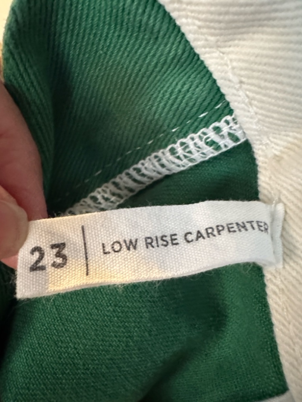 PacSun Green & White Paneled Low Rise Carpenter Pants Jeans Size 23 - Picture 12 of 14